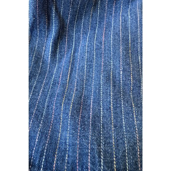 Girls' Vintage 90s OshKosh B'Gosh Denim Overall Striped Dress, Size 3 - Picture 3 of 3